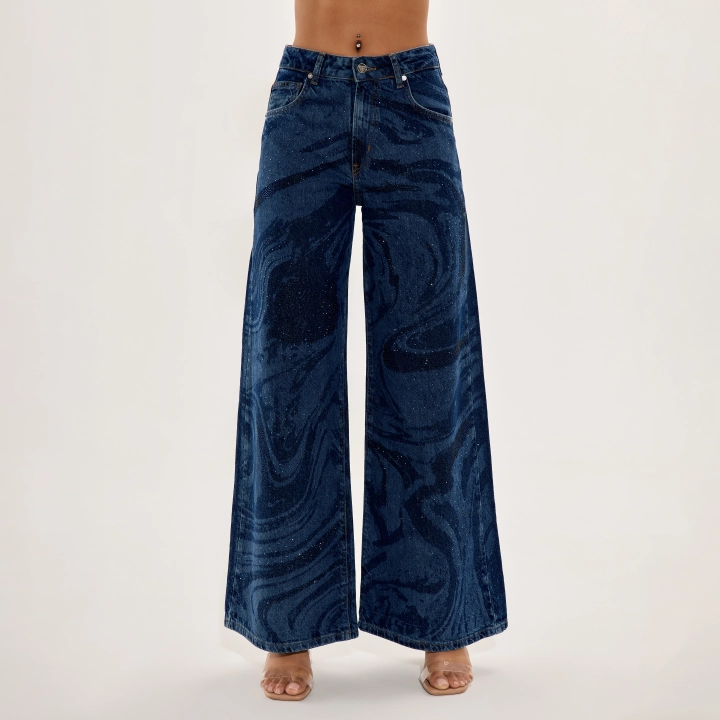 【COSYHARU】Deep Blue Semi-Wide Denim Pants 06602-